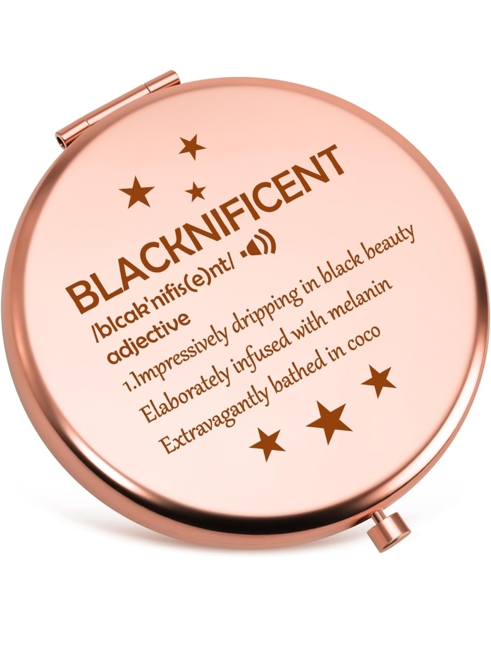 Rose Gold Compact Mirror  BLACKNIFICENT